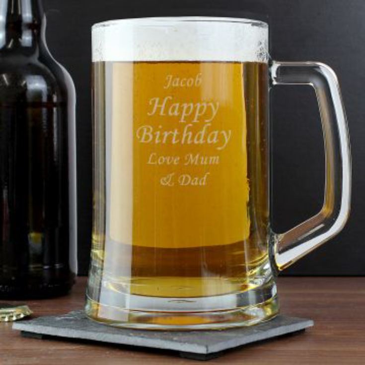 Personalised Engraved Glass Tankard product image