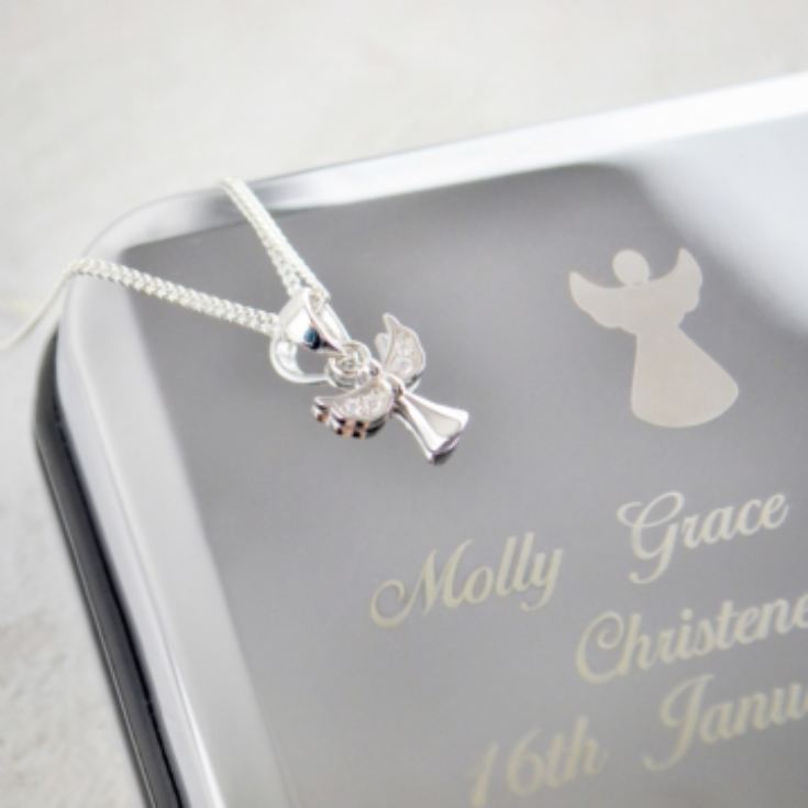 Personalised Christening Angel Necklace & Box product image