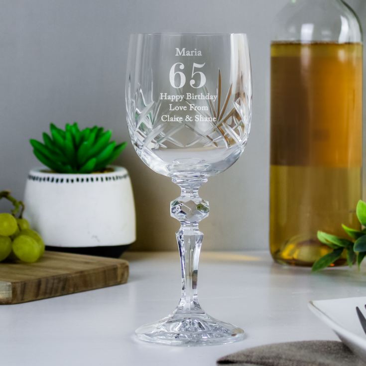 Personalised Birthday Crystal Wine Glass product image