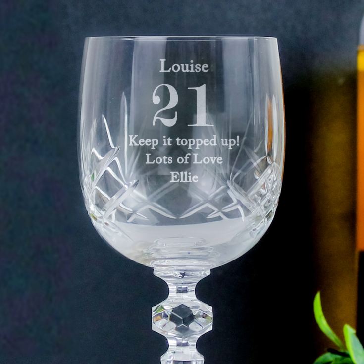 Personalised Birthday Crystal Wine Glass product image