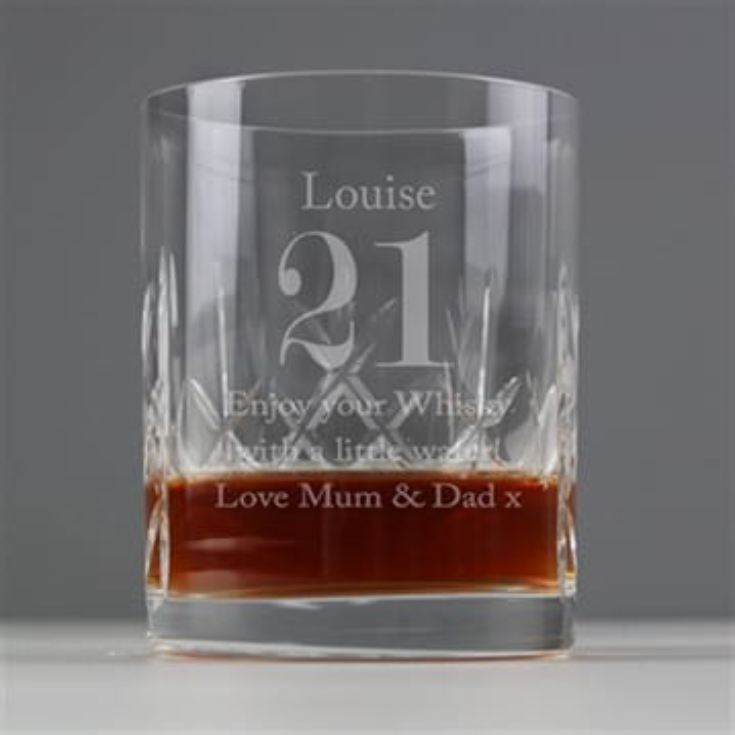 Personalised Big Age Cut Crystal Whisky Tumbler product image