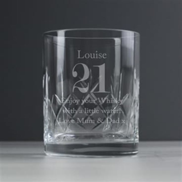 Personalised Big Age Cut Crystal Whisky Tumbler product image