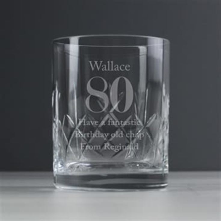 Personalised Big Age Cut Crystal Whisky Tumbler product image