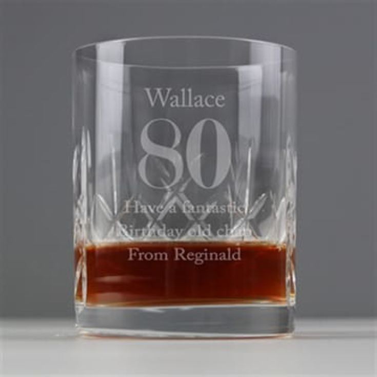 Personalised Big Age Cut Crystal Whisky Tumbler product image