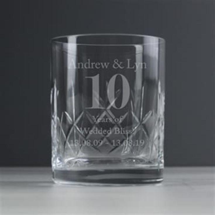 Personalised Big Age Cut Crystal Whisky Tumbler product image