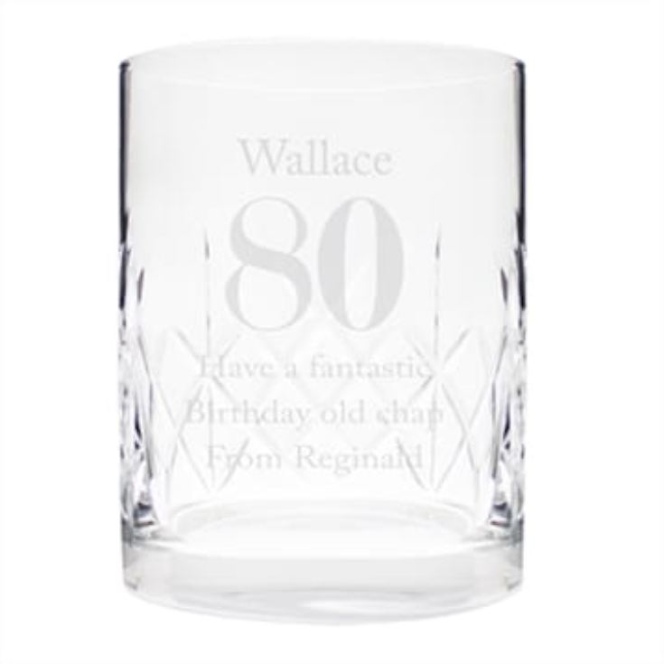 Personalised Big Age Cut Crystal Whisky Tumbler product image