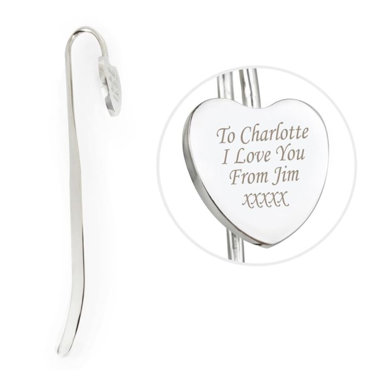 Personalised Silver Heart Bookmark product image