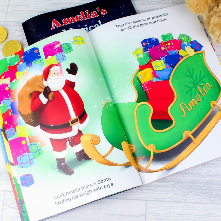 Personalised Magical Christmas Adventure Story Book and Personalised Teddy Bear product image
