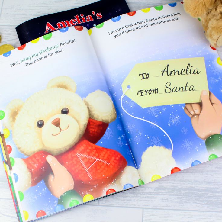 Personalised Magical Christmas Adventure Story Book and Personalised Teddy Bear product image