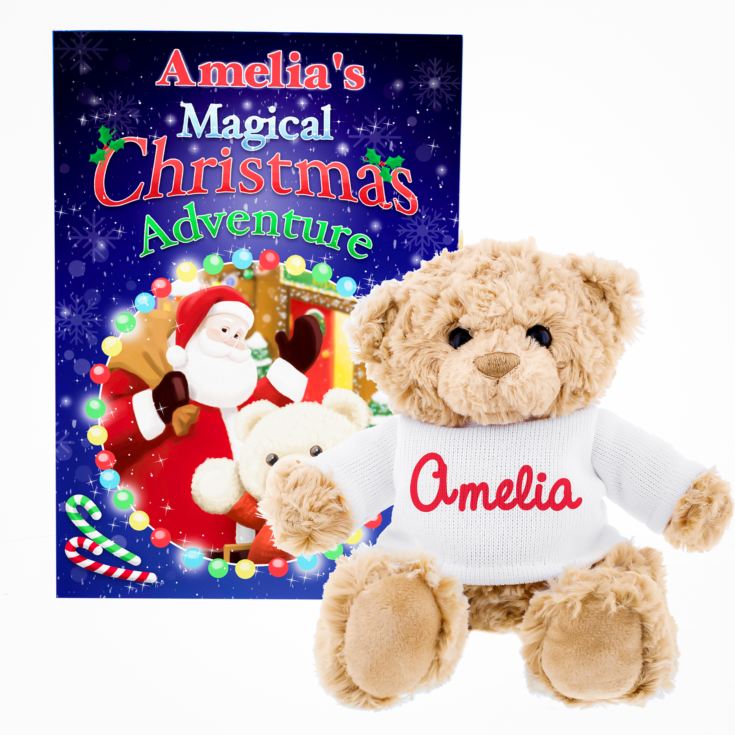 Personalised Magical Christmas Adventure Story Book and Personalised Teddy Bear product image