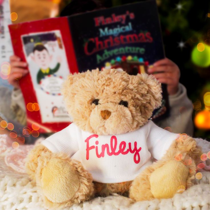 Personalised Magical Christmas Adventure Story Book and Personalised Teddy Bear product image