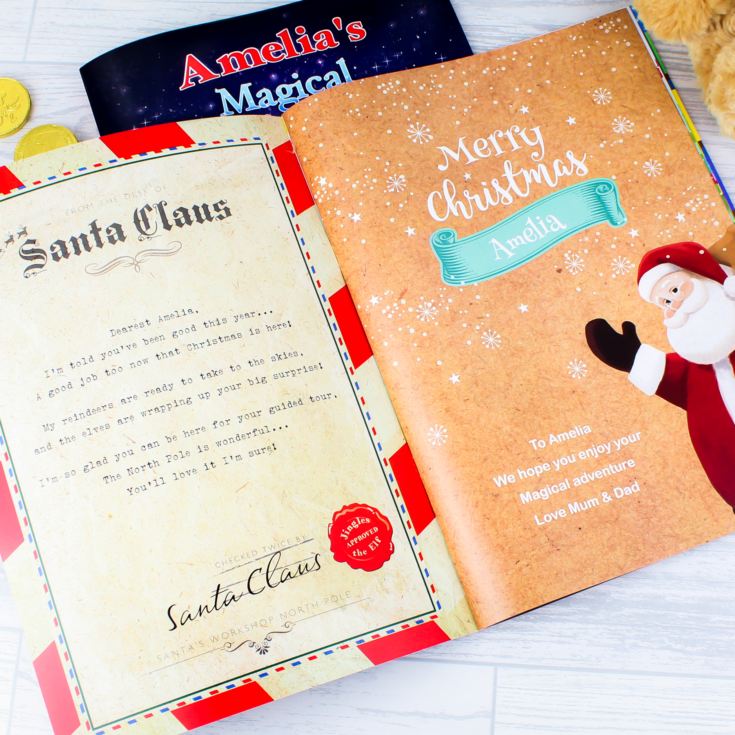 Personalised Magical Christmas Adventure Story Book and Personalised Teddy Bear product image