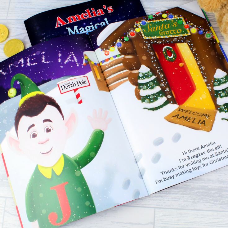 Personalised Magical Christmas Adventure Story Book and Personalised Teddy Bear product image