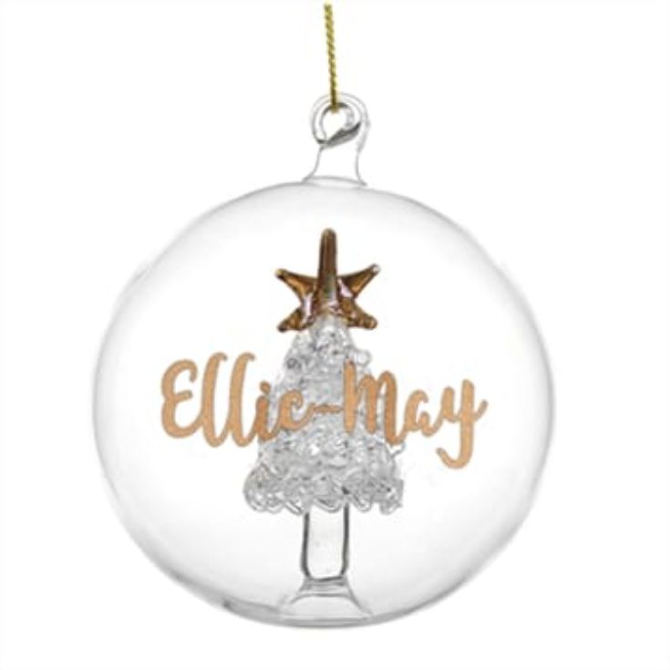 Personalised Glass Glitter Xmas Tree Bauble product image