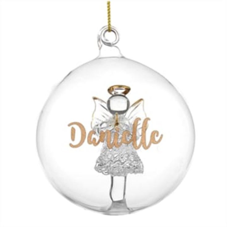 Personalised Glass Christmas Angel Bauble product image