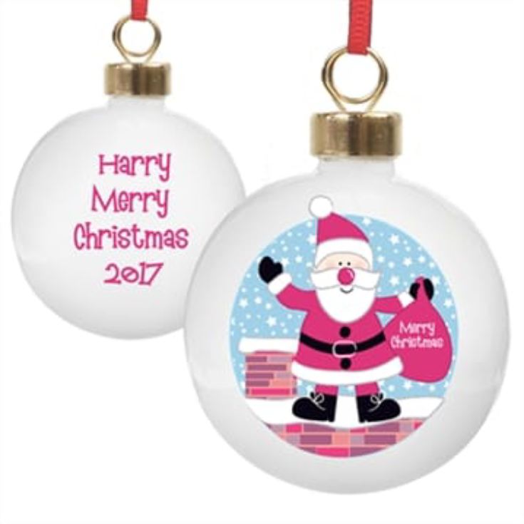 Personalised Santa Christmas Baubles product image