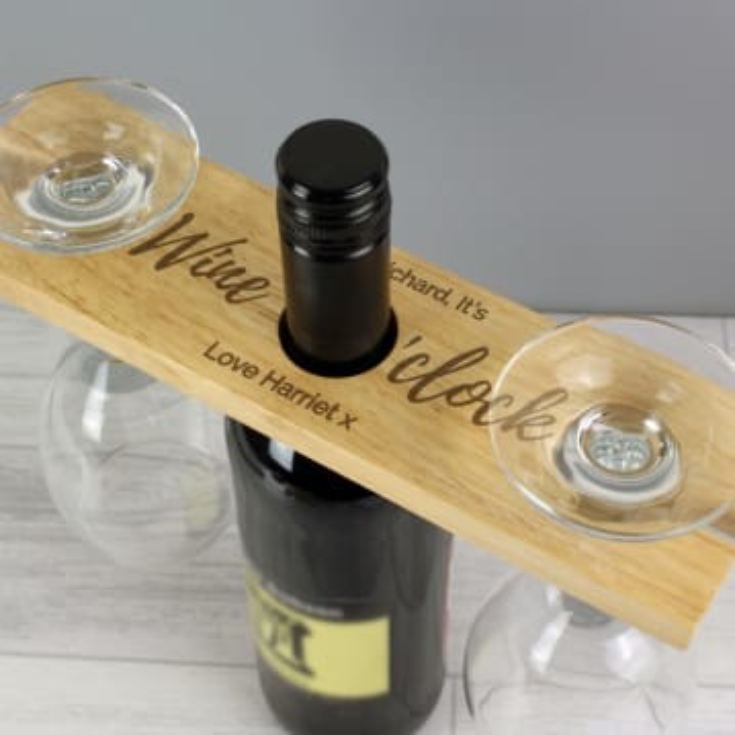 Personalised 'Wine O'clock' Wine Glass & Bottle Butler product image