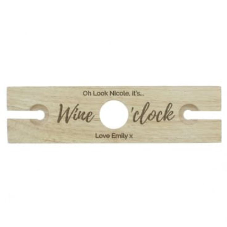 Personalised 'Wine O'clock' Wine Glass & Bottle Butler product image