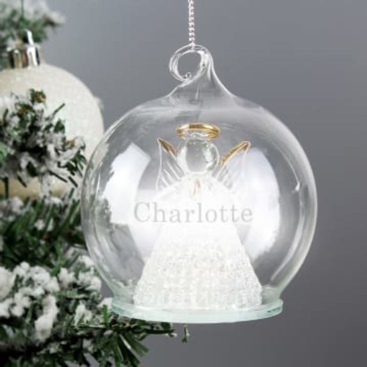 Personalised LED Light-Up Christmas Angel Bauble product image