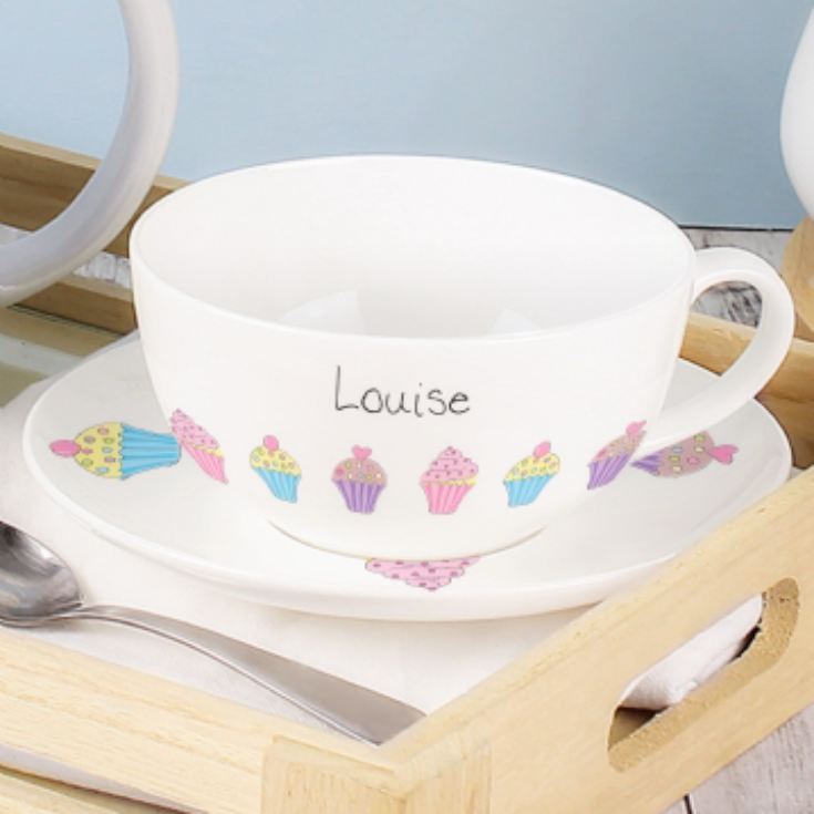Cupcakes Personalised Teacup & Saucer product image