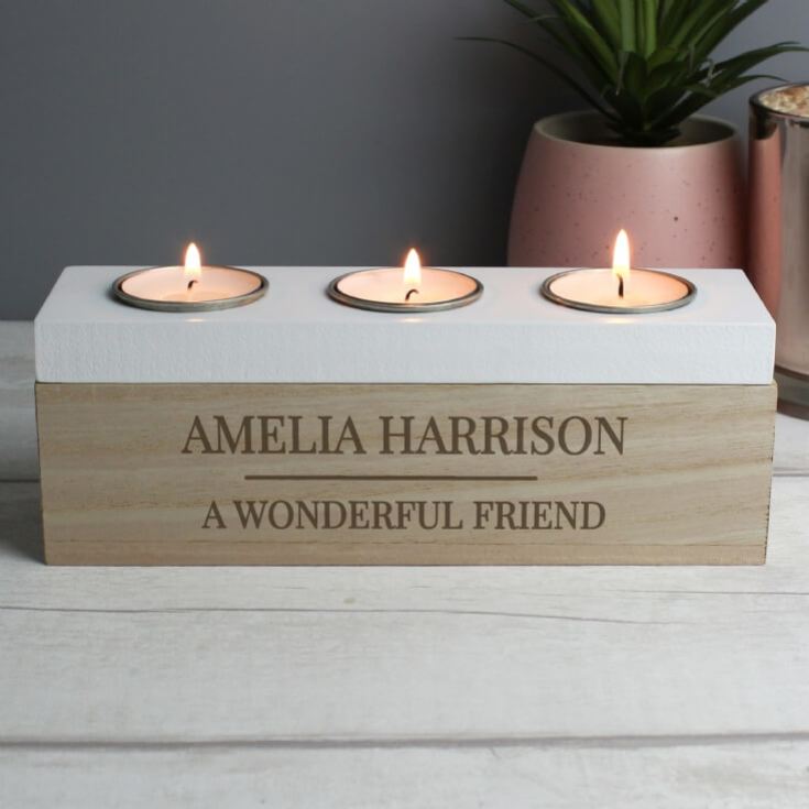 Personalised Classic Triple Tea Light Box product image