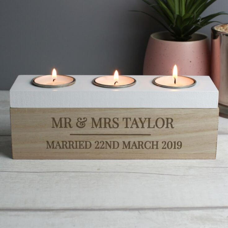 Personalised Classic Triple Tea Light Box product image