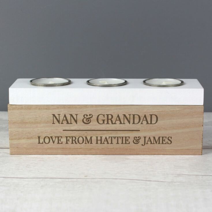 Personalised Classic Triple Tea Light Box product image