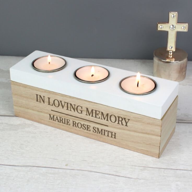 Personalised Classic Triple Tea Light Box product image