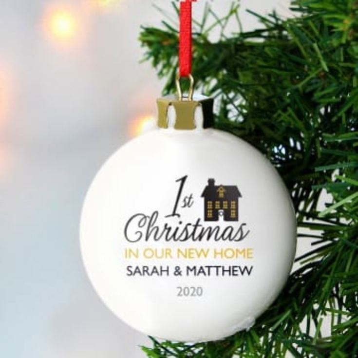 Personalised 1st Christmas in Our New Home Bauble product image