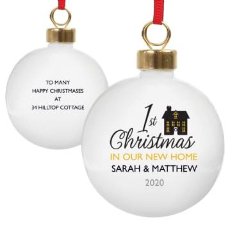 Personalised 1st Christmas in Our New Home Bauble product image