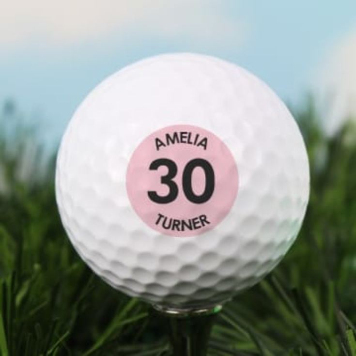 Personalised Pink Age Golf Ball product image