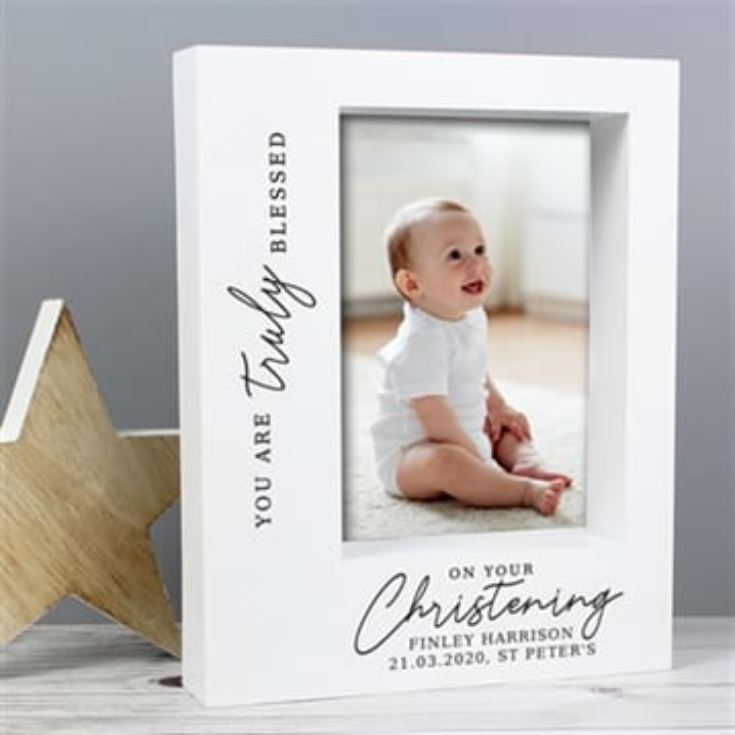 Personalised "Truly Blessed" Christening Photo Frame product image