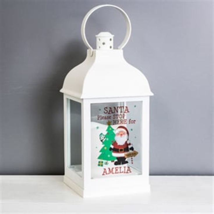 Personalised Santa White Lantern product image