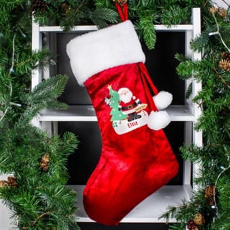 Personalised Santa Luxury Red Stocking product image