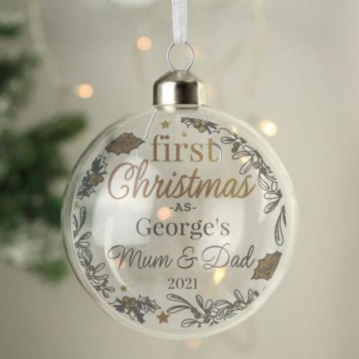 Personalised First Christmas As...Glass Bauble product image
