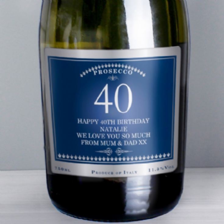 Personalised 40th Birthday Bottle of Prosecco product image