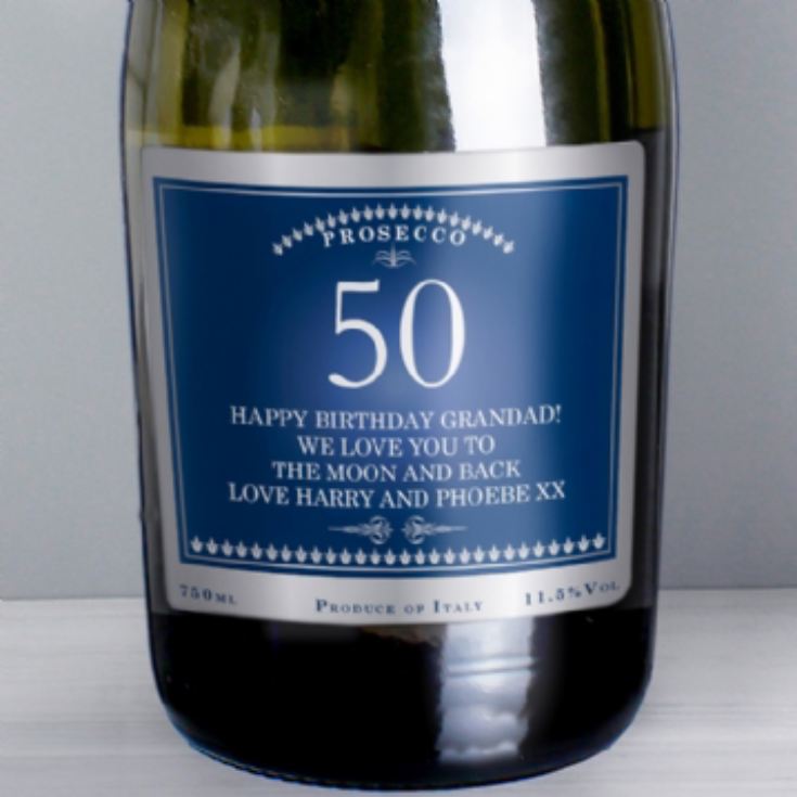 Personalised 50th Birthday Bottle of Prosecco product image