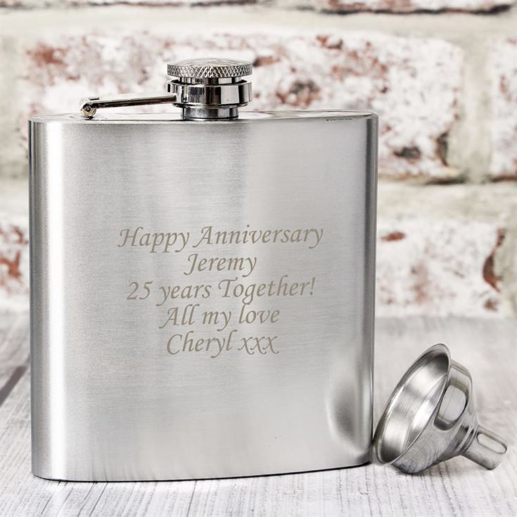 Personalised Stainless Steel Hip Flask product image