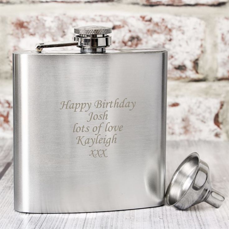 Personalised Stainless Steel Hip Flask product image