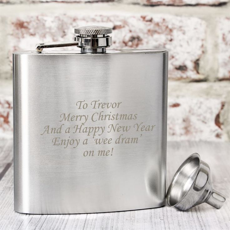 Personalised Stainless Steel Hip Flask product image