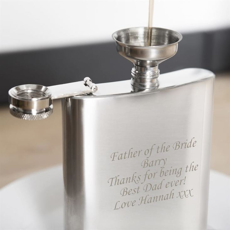 Personalised Stainless Steel Hip Flask product image