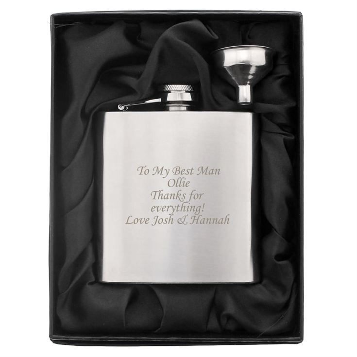 Personalised Stainless Steel Hip Flask product image