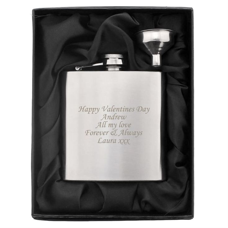 Personalised Stainless Steel Hip Flask product image