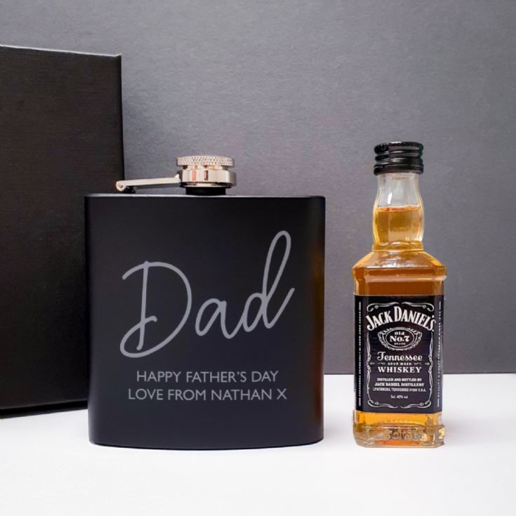 Personalised Hipflask and Whiskey Miniature Set product image