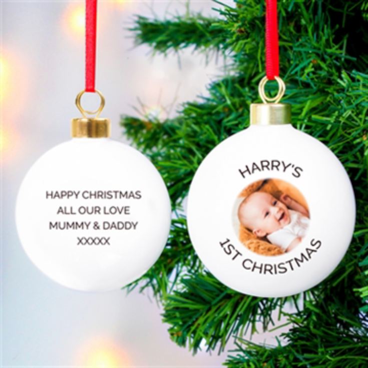 Personalised Photo Upload Christmas Bauble product image