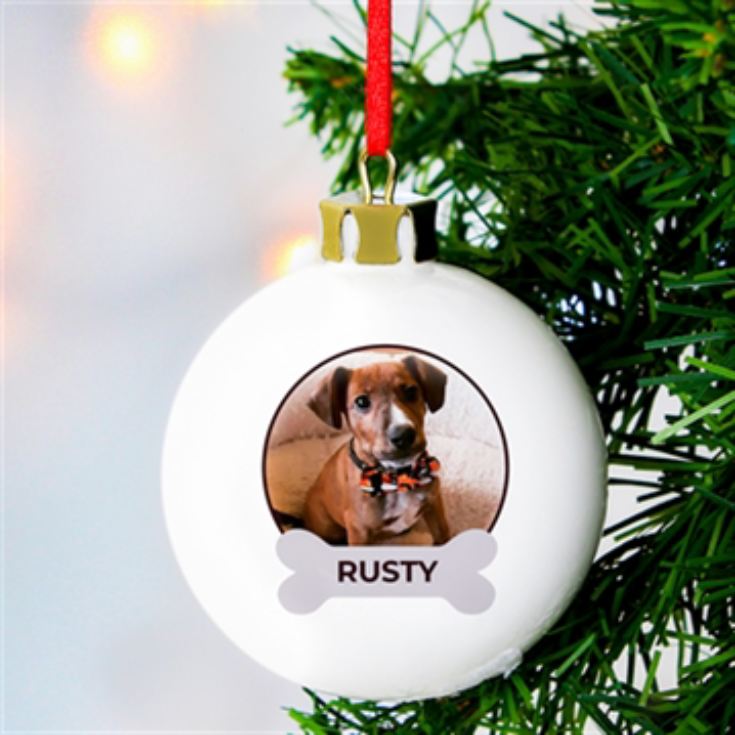 Personalised Pawsome Photo Upload Christmas Bauble product image