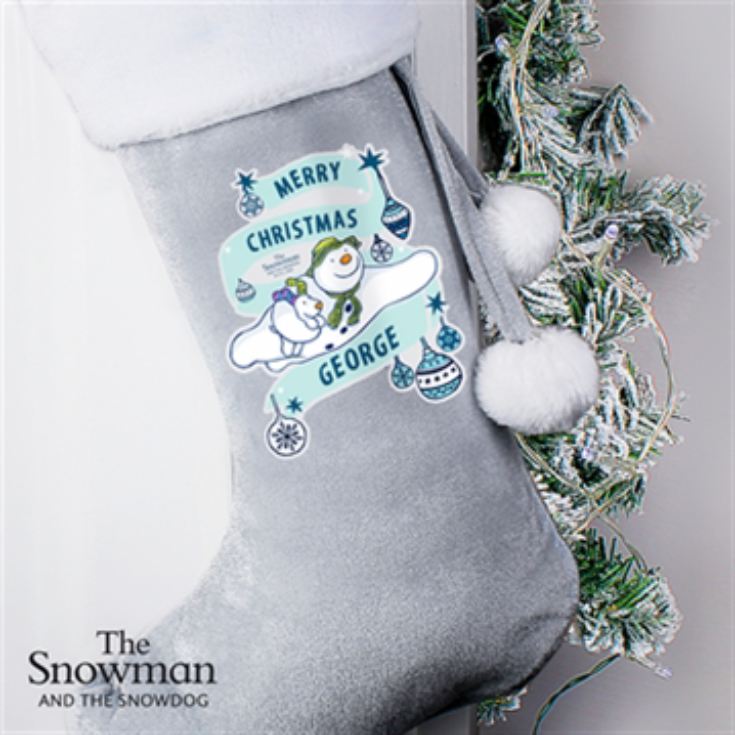 Personalised The Snowman and the Snowdog Luxury Christmas Stocking product image