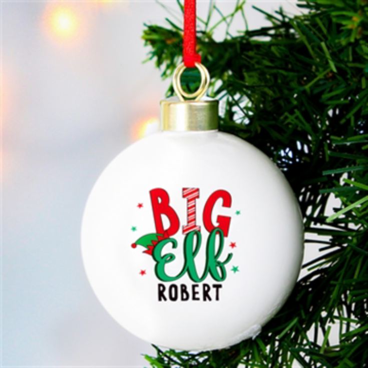 Personalised Big Elf Christmas Bauble product image