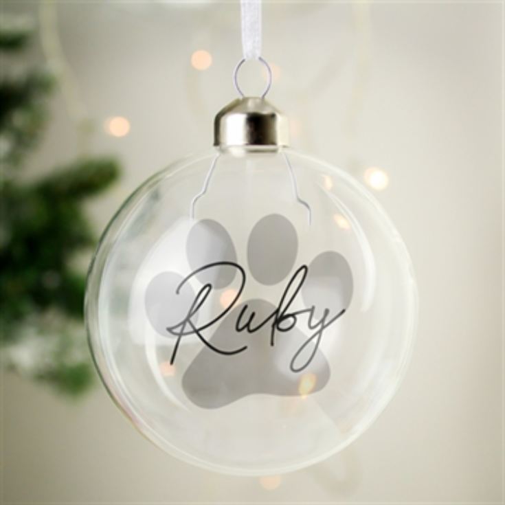 Personalised Pet Glass Christmas Bauble product image