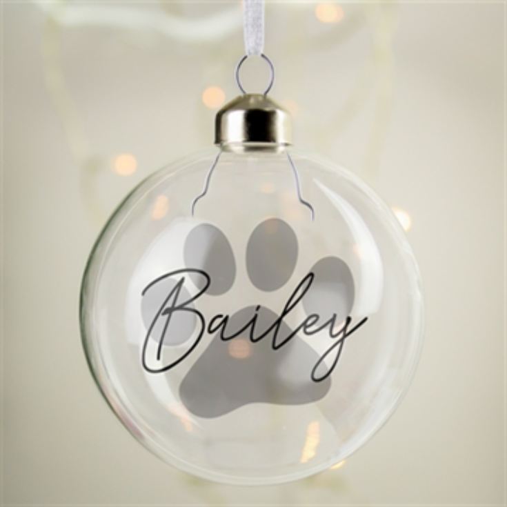 Personalised Pet Glass Christmas Bauble product image